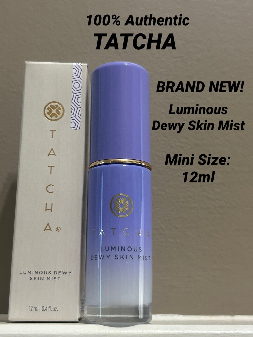 NWT 12ml TATCHA Luminous Dewy Skin Mist
2-in-1 Hydrator & Finishing Spray